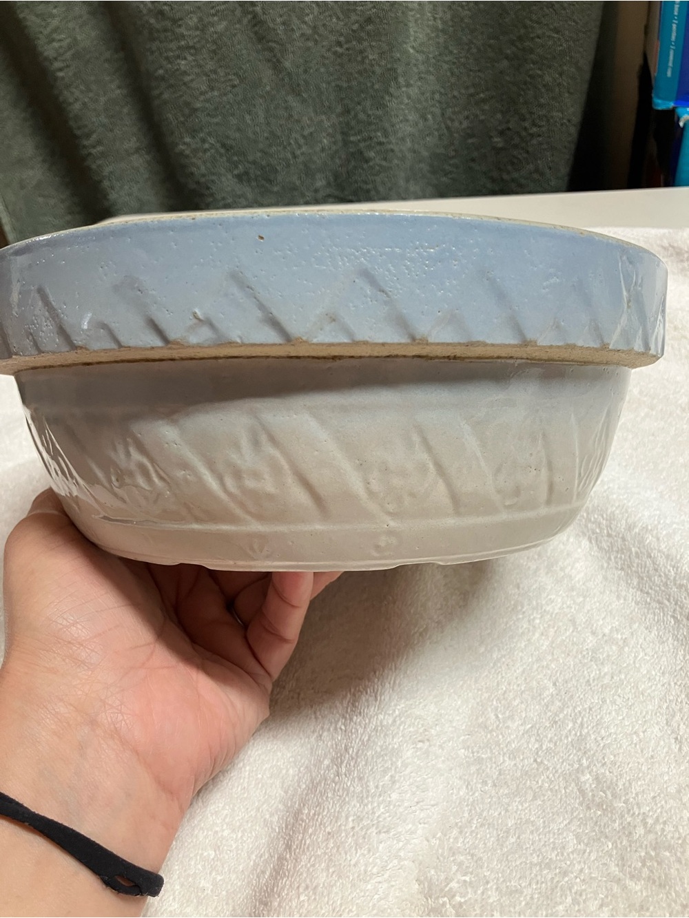 Vintage “Electric Scientific” salt-glazed promotional stoneware bowl